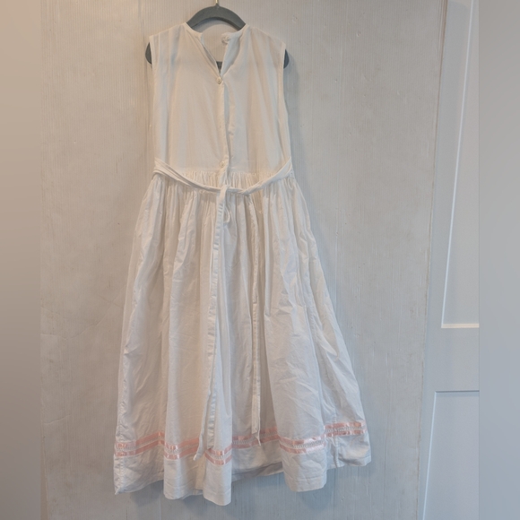 STRASBURG Girls Elegant Smocked Embroidered White Sleeveless Dress Size 10 - Picture 5 of 11